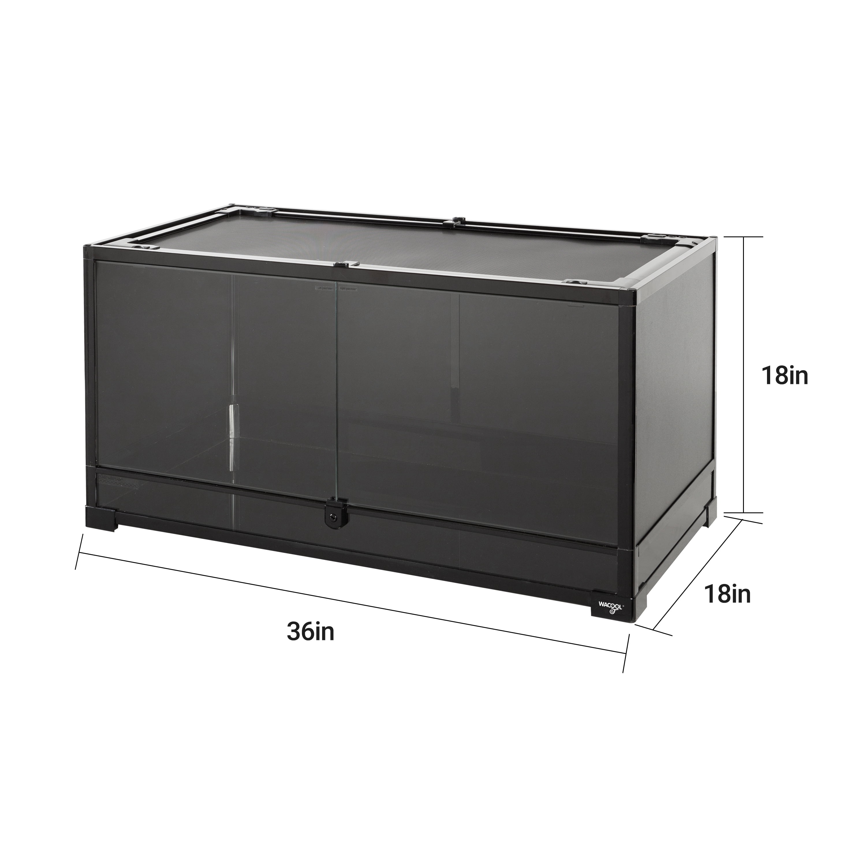 WACOOL  40 gallon Reptile Terrarium for Reptile and Amphibian, 36 x 18 x 18 inches, Black