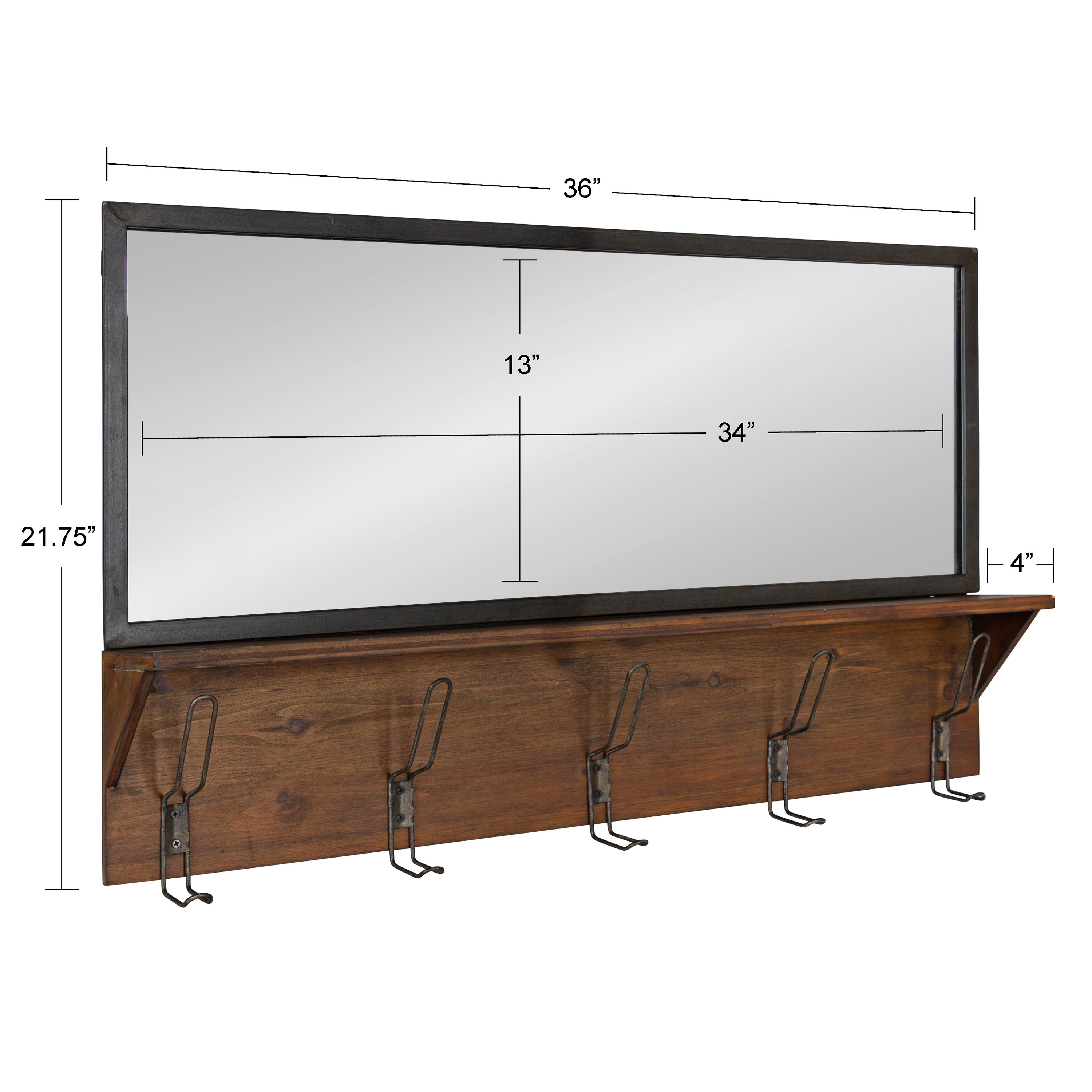 Kate And Laurel Coburn Farmhouse Pub Mirror 36 X 22 Rustic Brown Decorative Modern Mirrors For Wall Walmart Com Walmart Com