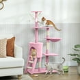 thumbnail image 2 of PawHut 53" Cat Tree Tower with Condo, Large Kitten Activity Centre, Pink, 2 of 10