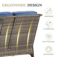 thumbnail image 4 of Opohoro 6 Pieces Outdoor Conversation Set with 43" Rectangular Fire Pit Table, Gray Rattan Sofa Set with Swivel Rocker Chairs and Ottomans, Blue for Patio Backyard Deck, 4 of 15