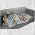 thumbnail image 6 of Scenery Soft Flannel Fleece Throw Blanket, Oriental Colorful Tourist Hand Drawn Chinese Travel Art with a Heart, Cozy Plush for Indoor and Outdoor Use, 50" x 70", Aqua Ruby, by Ambesonne, 6 of 6