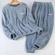 thumbnail image 3 of Traje de pantalones cálidos gruesos para mujer, ropa de casa de lana de coral, pijama suelto de talla grande, otoño e invierno, 2 piezas, 3 of 4