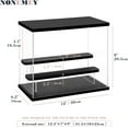 thumbnail image 3 of SUMMIT Clear Acrylic Display Case Stand with Led Light 2/3/4/5/6 Tier Storage Box Showcase Dustproof Organizer Box for Collectibles (3Tier 12.4*7*9inch), 3 of 14