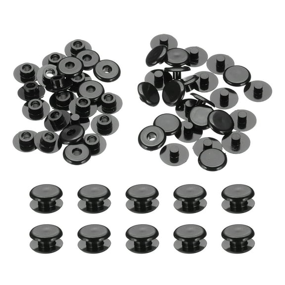 M5*3mm Plastic Binding Post, 24 Sets Plastic Chicago Screws Binding Screw Rivets Post Press-on Buckle for Leather Scrapbook Photo Albums, Black