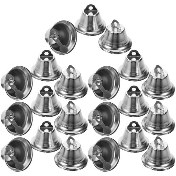 24 Pcs Small Jingle Bells for Crafts Christmas Tree Outdoor Decoration Silver