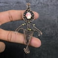 thumbnail image 2 of Natural Mosaic Jasper Gemstone Copper Wire Wrap Gift Jewelry Pendant 3.74", 2 of 4