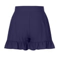thumbnail image 4 of Mujer Pantalones cortos de verano Cierre de botones Volantes Dobladillo Piernas anchas Casual Pantalones cortos para uso diario, 4 of 6