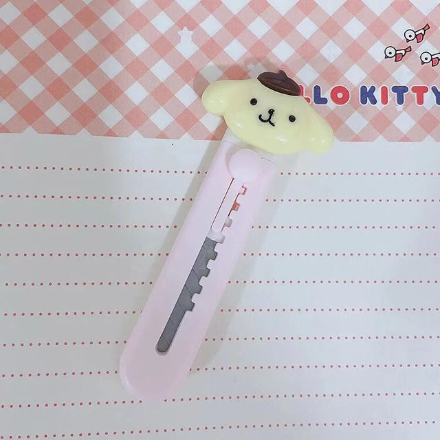 Mini cuchillo portátil Kawaii Melody, cortador de cartas, abridor de sobres, cuchillo de correo, suministros escolares y de oficina, Rosa