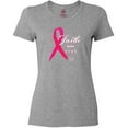 thumbnail image 3 of Inktastic Faith over Fear Breast Cancer Awareness with Pink Ribbon Women's T-Shirt, 3 of 5