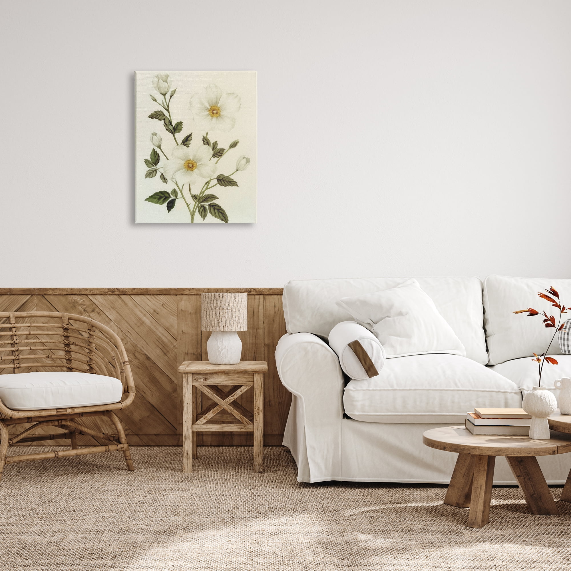 Stupell Industries Vintage Apple Blossoms Botanical & Floral Painting Gallery Wrapped Canvas Art Print Wall Art, 24 x 30