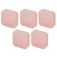 thumbnail image 3 of Estuche de almacenamiento para borlas de maquillaje, 5 unidades, transparente, rosa, portátil, a prueba de polvo, transpirable, contenedor para borlas de maquillaje, 3 of 14