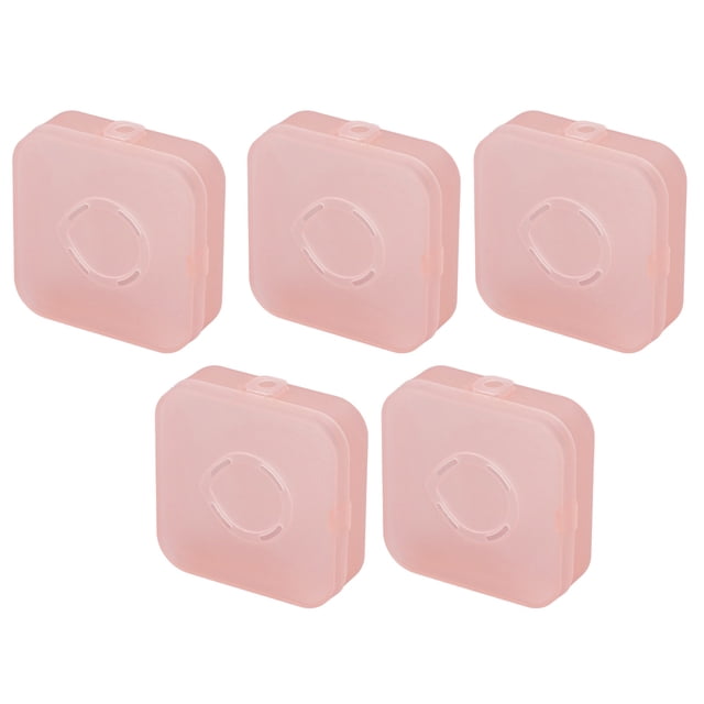 Contenedor para borlas de maquillaje, 5 piezas, transparente, rosa, estuche para borlas de maquillaje, estuche para guardar borlas de maquillaje, artesanía superior
