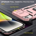 thumbnail image 4 of Designed for iPhone 15 Case Rose Gold,[Military Grade Shockproof Phone Case] with 360° Rotatable Kickstand Ring and Camera Cover for iPhone 15,6.1inch, 4 of 12