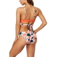 thumbnail image 4 of Women's Floral Bikini Swimsuit Tie Back Ruched Two Piece Bathing Suit, 4 of 6