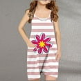 thumbnail image 2 of SHTXOZHI Girls Romper Sleeveless V Neck Short Jumpsuit Print Cute Summer Overalls with Pockets, 2 of 3