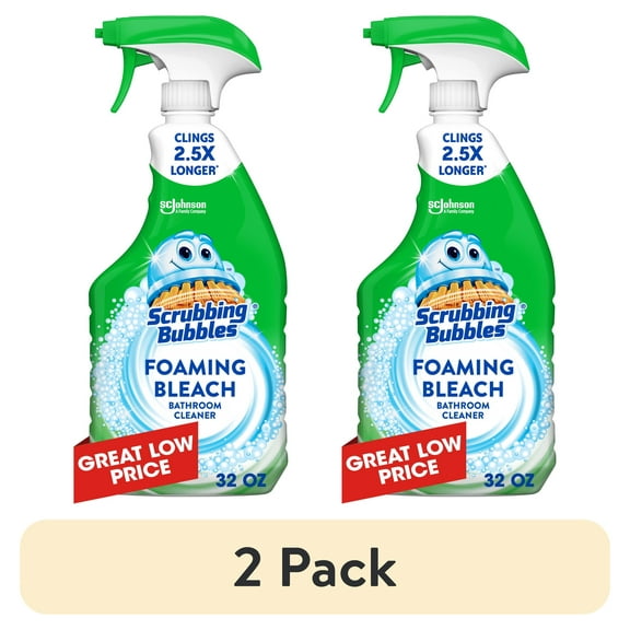 (2 pack) Scrubbing Bubbles Foaming Bleach Bathroom Cleaner, Trigger Bottle, Fresh Scent, 32 oz, 1 Count