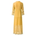 thumbnail image 4 of CNKOO Robe en Denim pour Femmes Boho Grande Taille Col en V Couleur Unie Dentelle à Franges Longue Robe de Mariage, 4 of 8