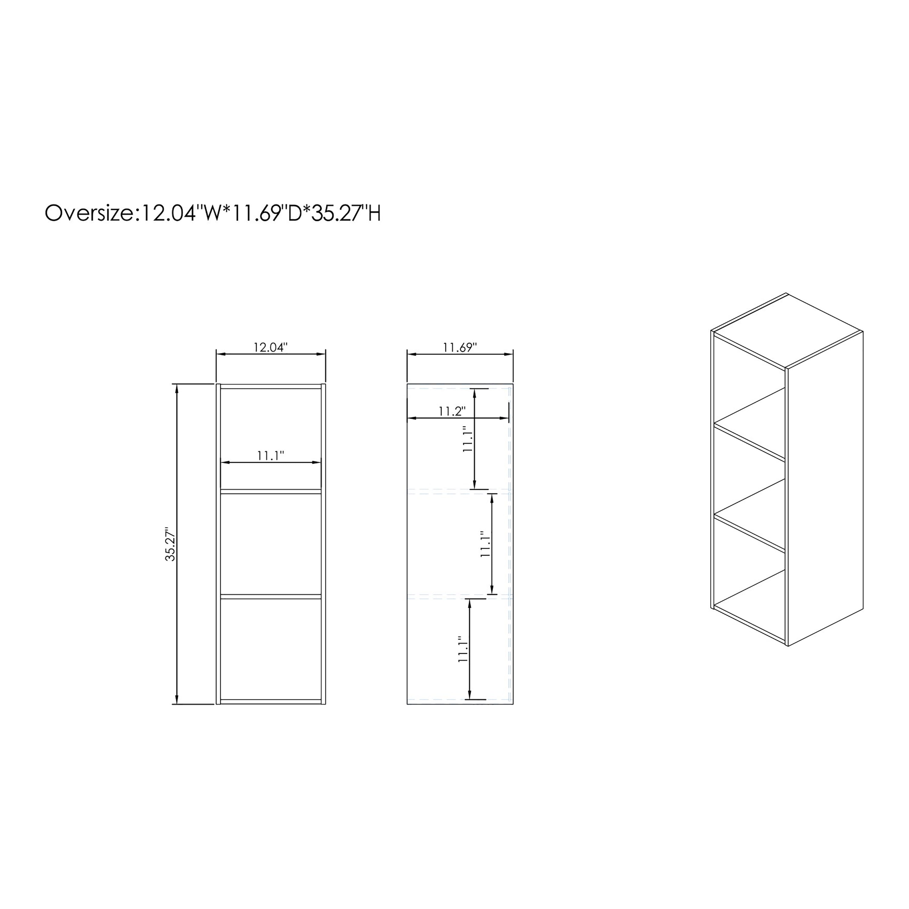 Furniture of America Brooks Stackable 3-Cube Wood Gray Bookcase