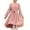 C#Light Pink3944, variant on CAIVO Girls Long Sleeved Dress O-Neck Stylish Flowy Semi Formal Party Dresses With Belt Leisure Toddler Child Daily Wear