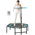 thumbnail image 1 of GETHFSA 45” Rebounder Trampoline with LED Light, Indoor Fitness Trampoline with Adjustable Handle, Bungee Cord Exercise Trampoline for Adults, Blue, 1 of 11