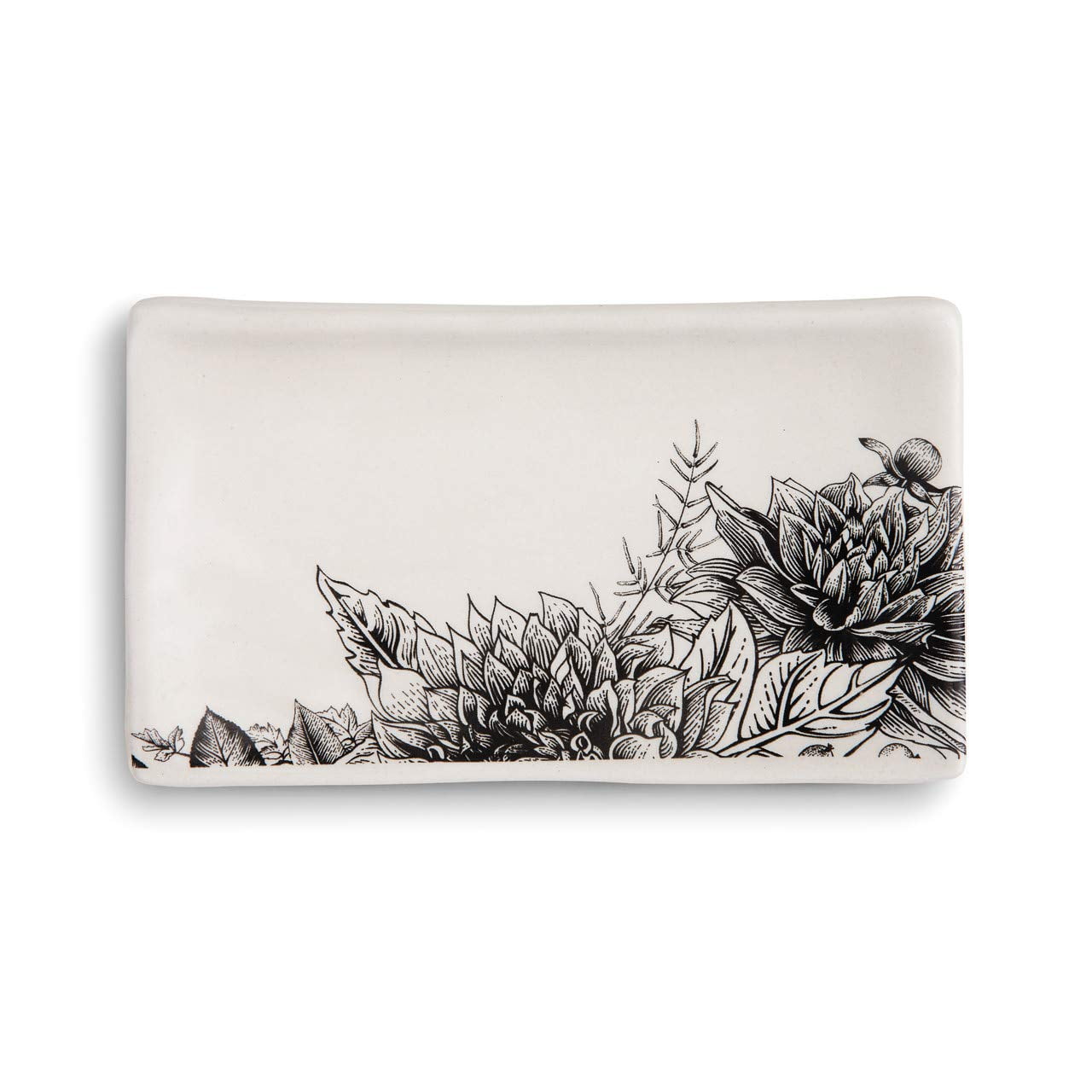 Demdaco at Home Among The Trees Blue 6 x 3.5 Stoneware Everyday Kitchen Rectangle Spoon Rest