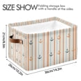 thumbnail image 4 of Yayeee Canvas Storage Basket with Handles for Shelves Fabric Bins Closet Organizer, Beige Nautical Pattern, 4 of 8
