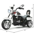 thumbnail image 3 of Gymax 6V Kids Ride On Chopper Motorcycle 3 Wheel Trike with Headlight White, 3 of 8