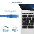 thumbnail image 2 of Cable Matters 10Gbps 5-Pack Snagless Short Cat 6 Ethernet Cable 7 ft (Cat 6 Cable, Cat6 Cable, Internet Cable, Network Cable) in Blue, 2 of 4