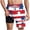 Red, variant on cocolona Mens Summer Casual Swim Board Shorts Fourth of July Printed Elastic Waist Stretch Beach Shorts with Pockets