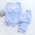 thumbnail image 5 of CQXIDFH Women Pajamas Plus Size V-Neck Pajama Set with Built-in Support Long Sleeve Loose Casual Home Wear Matching Sets Women Clothing, 5 of 6