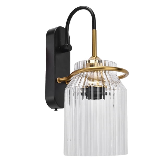 Aplique de pared retro con pantalla de cristal E26/E27 para dormitorio, cabecero y sala de estar, 110 V-240 V