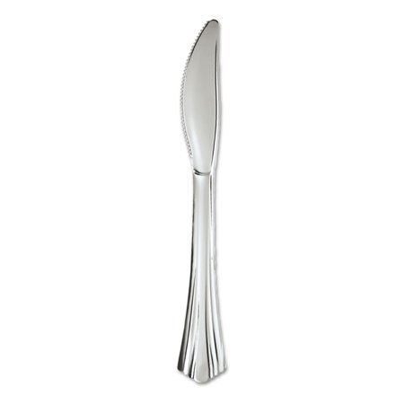 WNA WNA 630155 Heavyweight Plastic Knives  Silver  7 1/2   Reflections Design (600/Carton)