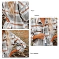 thumbnail image 5 of Sarapandan Woman Plaid Jacket Fashionable Loose Comfortable Soft Female Grid Pattern Button Jacket for Work Travelling Light Gray M, 5 of 6
