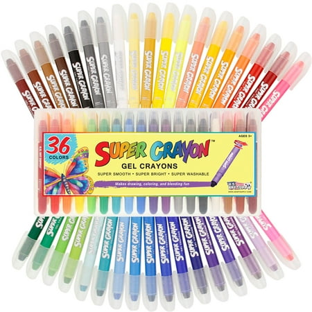 Multi Point Crayons (U.S. Art Supply Super Crayons Set of 36 Colors - Smooth Easy Glide Gel Crayons - Bright, Blendable and)