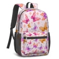 thumbnail image 4 of 17 Inch Lightweight Backpack,PVC Waterproof Oxford Fabric, Ergonomically Designed, with Large Capacity, Monarch Butterfly Aesthetic, 4 of 5