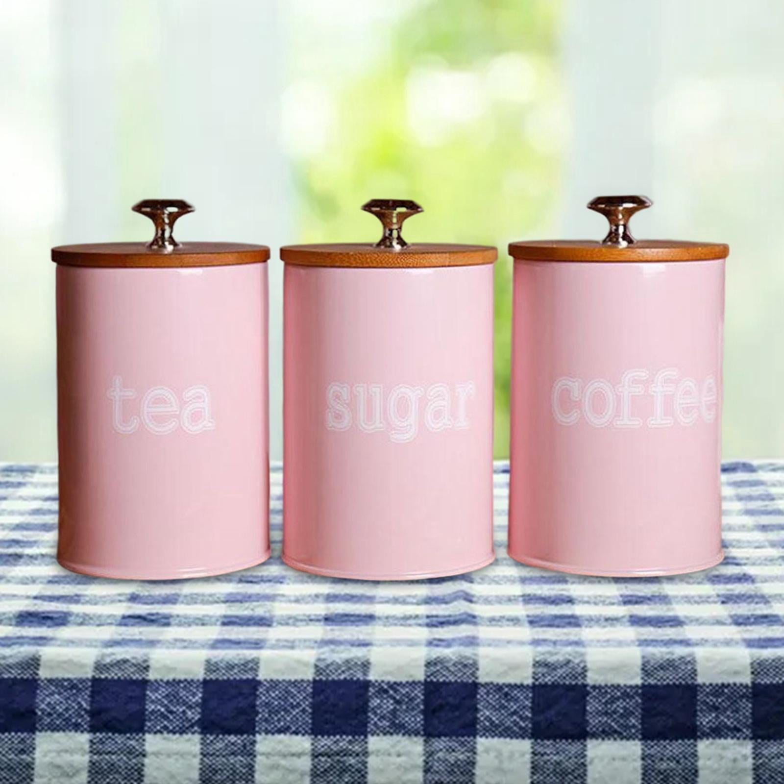 Durable Kitchen Metal Spice Seasoning Canister Pink