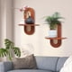 thumbnail image 5 of Juego de 2 Estantes Flotantes de Ratán para Pared, Estilo Bohemio Rústico de Madera, para Colgar en la Pared, con Pequeñas Plantas y Cuadros., 5 of 5