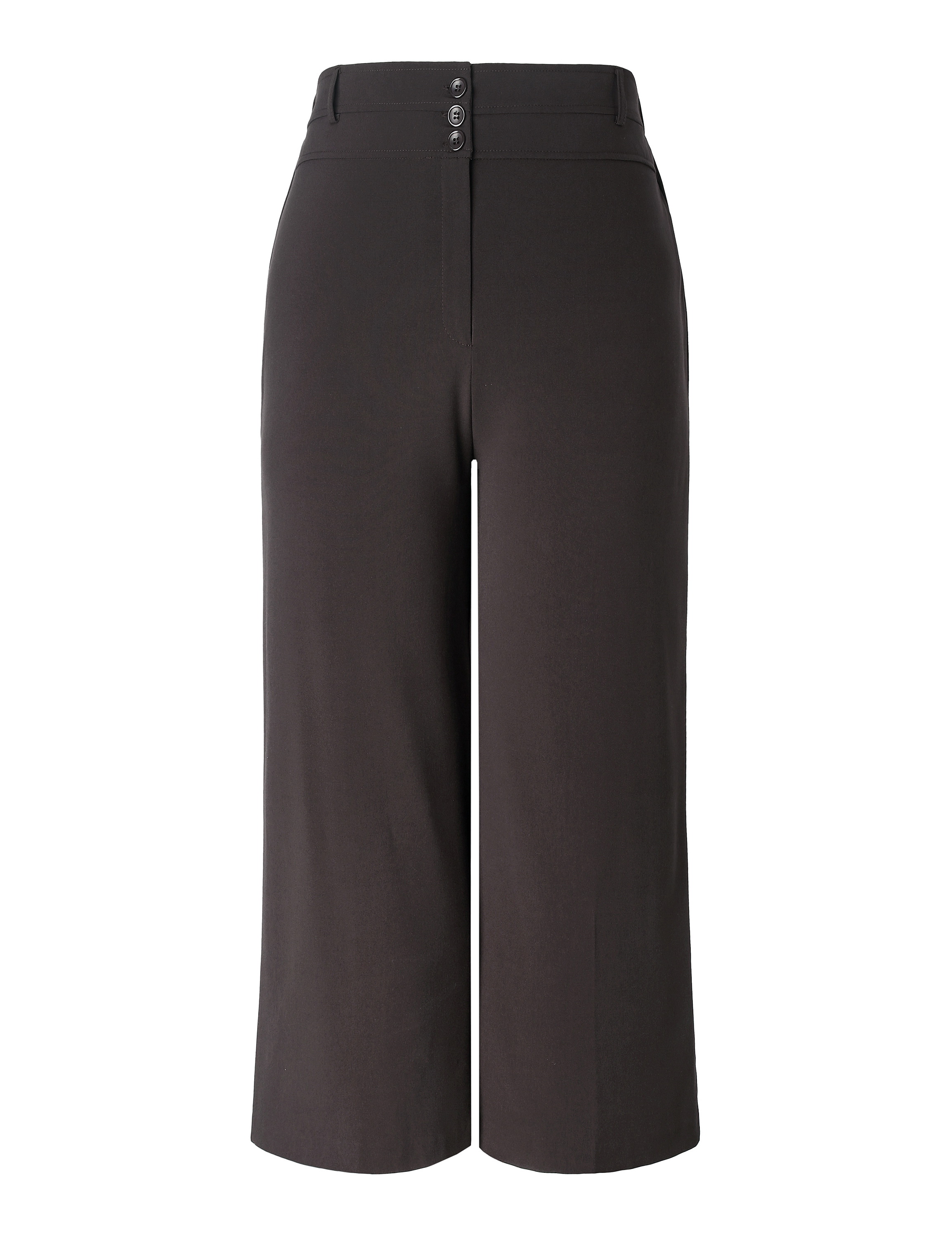 Chicwe Women's Plus Size Cropped Curvy Fit Wide Leg Pants with Wide