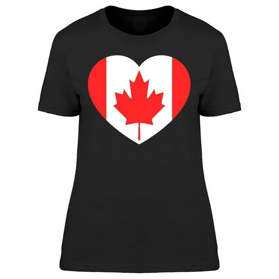 Heart Style Canadian Flag T-Shirt Women -Image by Shutterstock, Female Large