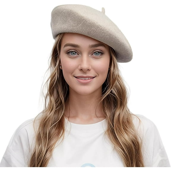 Wool Blend Women Beret Hat French Beret Cap Winter Fashion Solid Color Hat for Women Girls Lady