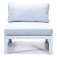 thumbnail image 4 of LeisureMod Chelsea 6-Piece Outdoor Patio Sectional White Aluminum With Light Grey Cushions, 4 of 15