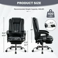 thumbnail image 6 of CoSoTower Massage Office Chair with Heat and 6 Vibration Points,Executive Office Chair with Foot Rest and Padded Armrests,Reclining Backrest and Wheels, 6 of 7
