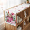 thumbnail image 6 of Table Runners 90 Inches Long Dress Scarves, Valentine's Day Farmhouse Coffee/Dining/Kitchen Table Runner for Living Room, Ice Cream Love Rose Eucalyptus Leaves 13x90 Inch, 6 of 9