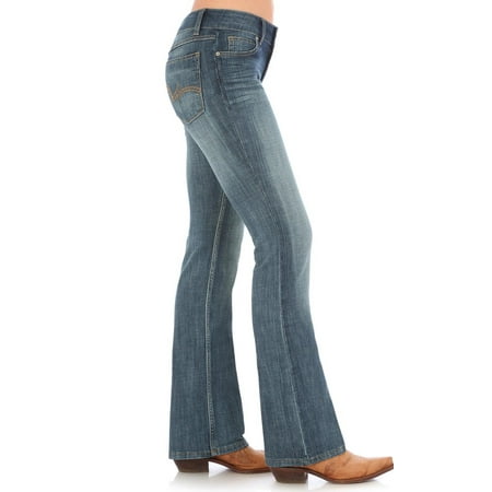 Four Pocket Indigo Jeans - Wrangler Women's Indigo Mid-Rise Jeans Boot Cut - 09Mwzah