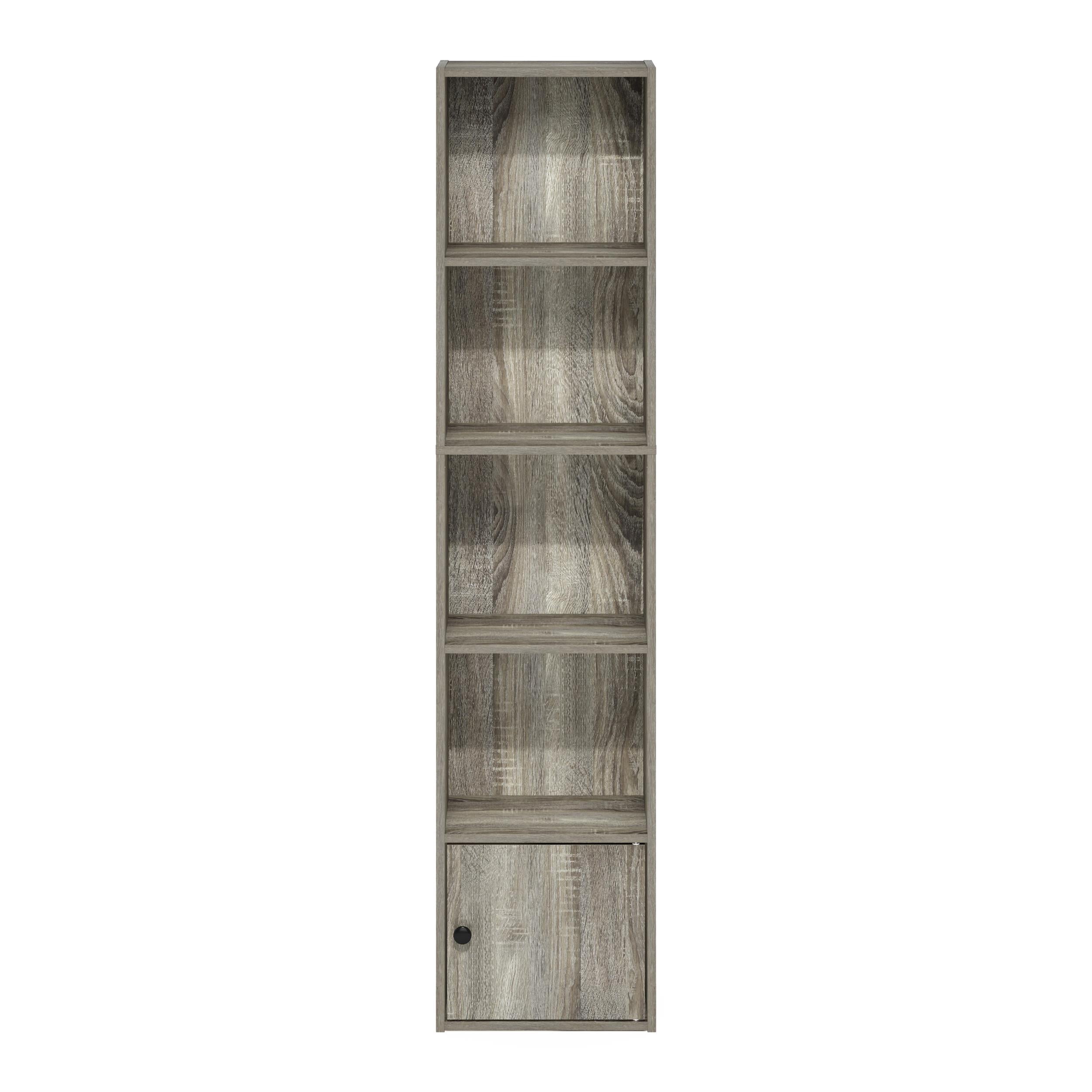 Furinno Luder Adult 4-Shelves Bookcase with Shelf Panels, Hardware Pack, Assembly Instruction, French Oak