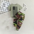 thumbnail image 4 of LYMAYTER 9M-5T Baby Toddler Boys Camouflage Cotton Outfits Infant Summer Short Sleeve T-Shirt Tops Long Pants, 4 of 11
