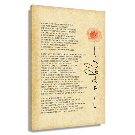 Vintage Flower Wall Art Proverbs Bible Verse Poster Prints Kitchen Artwork For Modern Bedroom Canvas Painting Unframed 12×18 in