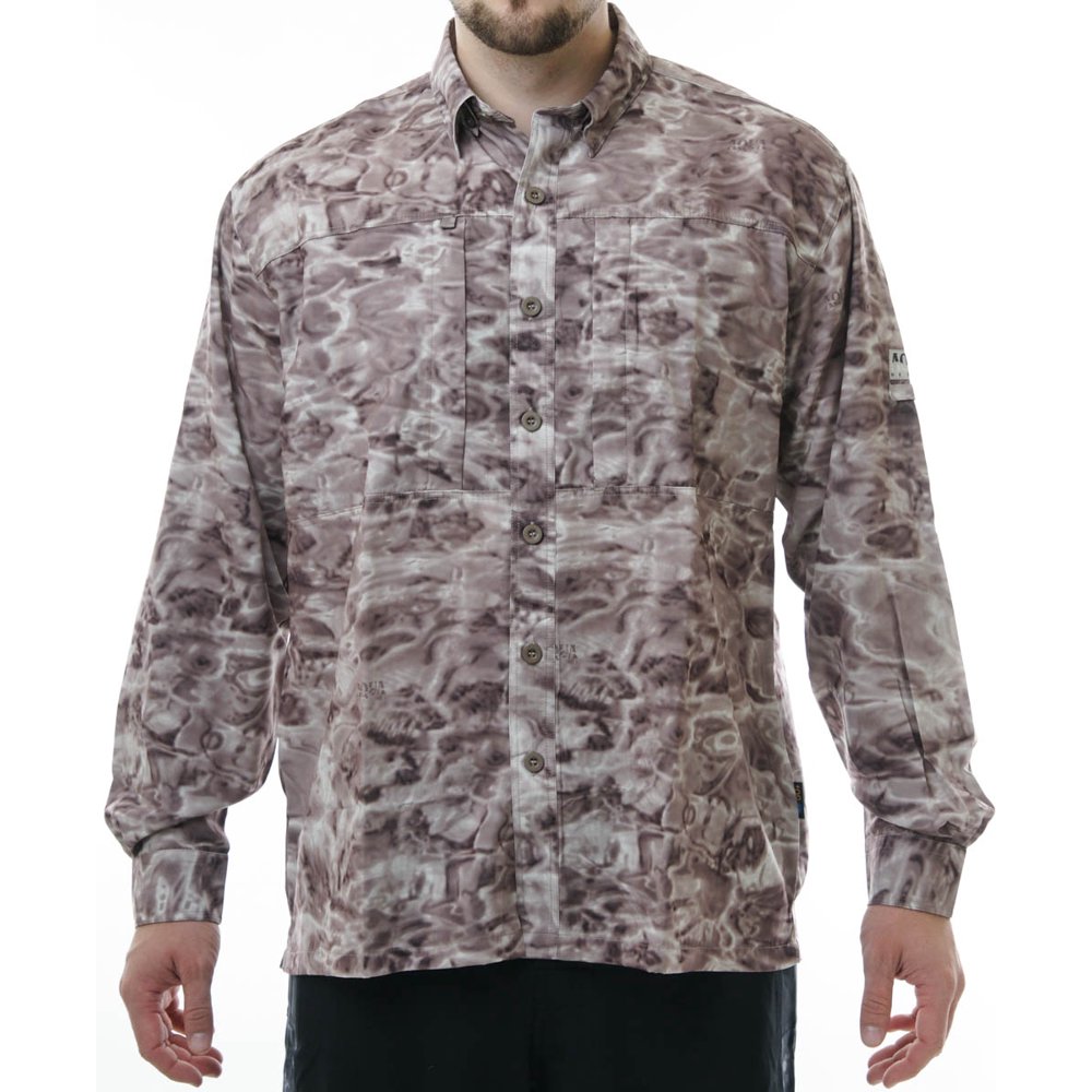 Aqua Design Aqua Design Mens Fishing Shirts UPF 50+ Camo Long Sleeve Zip Pockets Shirt for