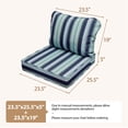 thumbnail image 5 of 23.5 x 25.5 Waterproof Outdoor Deep Seat Cushion for Patio Furniture Cushion Replacement, Mid Back, Wide Stripes Blue, 5 of 8