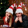 thumbnail image 4 of PMU Christmas Light-Up Striped Plush Santa Hat Red/White Christmas Celebration Costume Party Accessorie Costume Party Accessories Props Party Supplies for Plays, Festivals, Photo Shoots (1/Pkg) Pkg/1, 4 of 7